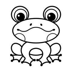 Doodle Frog Coloring Page Cartoon Vector Illustration