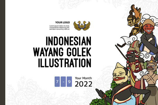 Hand drawn Indonesian puppet show illustration social media posts