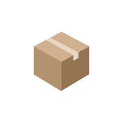 Cardboard box vector illustration. for Shipping and packaging Business Flat style