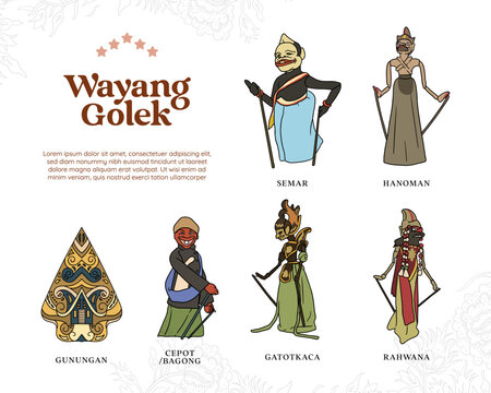 Isolated indonesian Wayang golek illustration