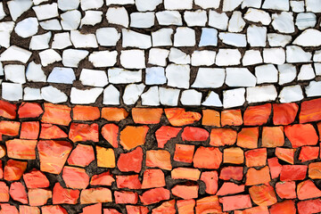 Detail of a beautiful bright multi-colored mosaic of the Soviet era. Abstract texture background...