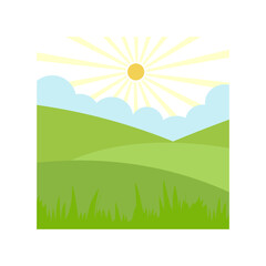 Fototapeta premium Green Field Illustration