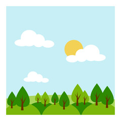 Obraz premium Green Field Illustration