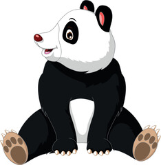 Cute Panda Cartoon Posing