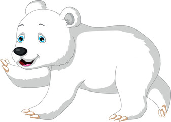 Cute Polar Bear Cartoon Posing