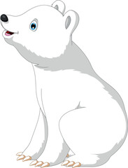 Cute Polar Bear Cartoon Posing