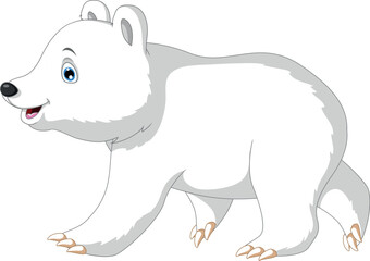 Cute Polar Bear Cartoon Posing