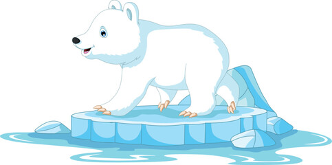 Cute Polar Bear Cartoon Posing