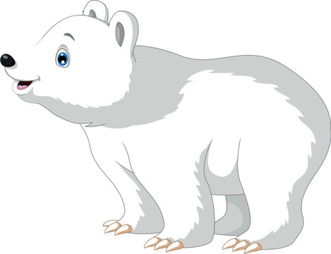 Cute Polar Bear Cartoon Posing