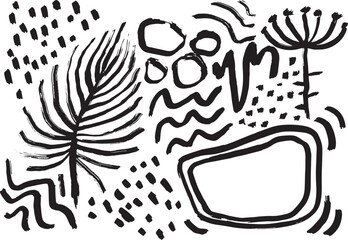 Grunge Hand Drawn Contemporary Abstract Background.