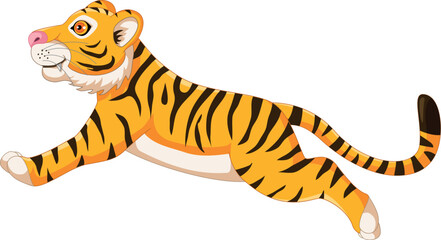Cute Tiger Cartoon Posing