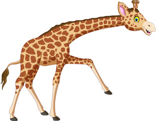 Fototapeta premium Giraffe Cartoon Posing