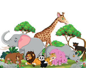 Obraz na płótnie Canvas Animals Wildlife Cartoon