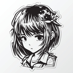 A sketch of a cool girl character 