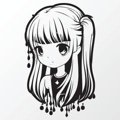 A sketch of a cool girl character 