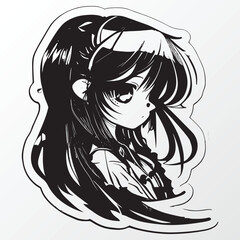 A sketch of a cool girl character 