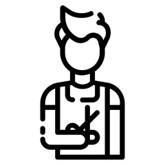 barber avatar outline icon