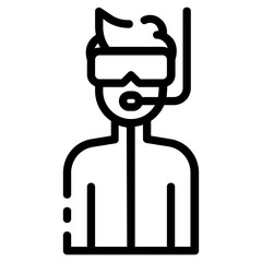 diver avatar outline icon