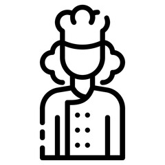 female chef avatar outline icon