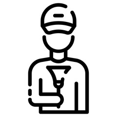  janitor avatar outline icon