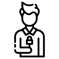 male news reporter avatar outline icon