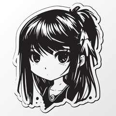 A sketch of a cool girl character 