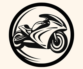 Vector Illustration of a Classic Motorcycle with lines drawing for logo,icon,clip art