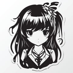 A sketch of a cool girl character 