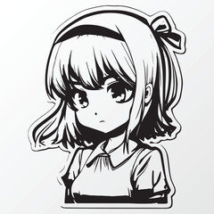 A sketch of a cool girl character 