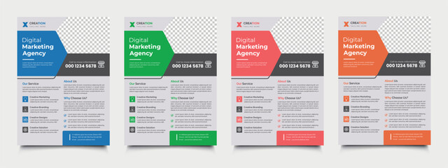 a bundle of 10 templates of a4 flyer template, Corporate business flyer template design, vector template A4 size .