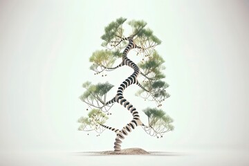 Fototapeta premium Illustration of DNA Stucture Biology Botany Zoology White Background