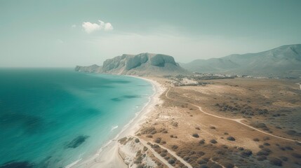Fototapeta na wymiar Escape to Paradise: Turquoise Waters and Sandy Beaches of Falasarna Beach, Crete, Greece: Generative AI