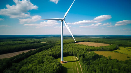 Éoliennes de concept d'énergie renouvelable avec ciel nuageux en arrière-plan