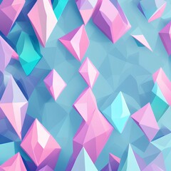 Polygonal Aquamarine Background. Beautiful Illustration - generative ai