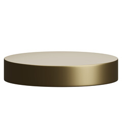 3d render of gold luxury circular podium product display element