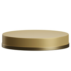 3d render of gold luxury circular podium product display element