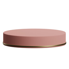 3d render of pink and gold luxury circular podium product display element