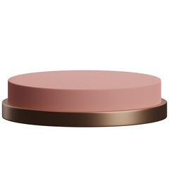 3d render of pink and gold luxury circular podium product display element