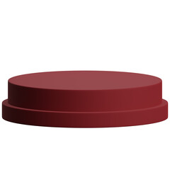 3d render of red luxury circular podium product display element