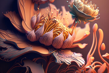 yellow and red flower, Generative AI