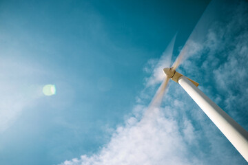 Fototapeta na wymiar Wind turbine generator for green electricity production