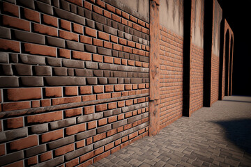 brick wall background, Generative AI