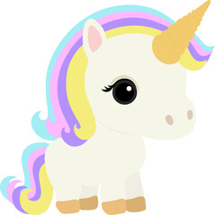 Cute little unicorn vector illustration