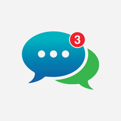 Chat icon are designed in a simple, trendy flat style.Talk bubble speech icon.  Talk bubble speech logo, Chat on line symbol, app Chat Messaging business concept, blue and green Vector illustration