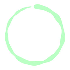 abstract green watercolor circle graphic element with copy space - transparent background