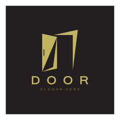 Fototapeta premium simple open door abstract logo, with geometric shapes,For building construction,contractors, business property and construction companies,vector.