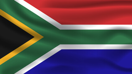 Illustration concept independence Nation symbol icon realistic waving flag 3d colorful Country of South Africa