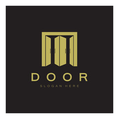 simple open door abstract logo, with geometric shapes,For building construction,contractors, business property and construction companies,vector.