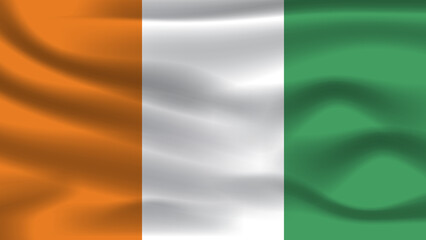Illustration concept independence Nation symbol icon realistic waving flag 3d colorful Country of Ivory Coast