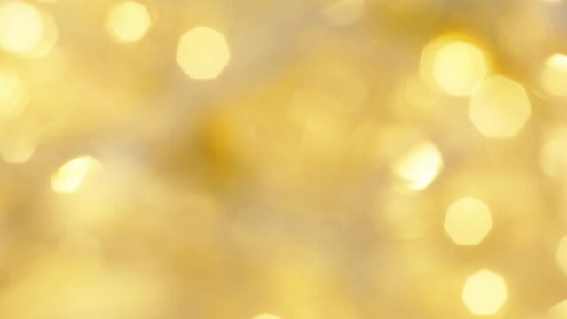 Golden bokeh background with inscription less stress more lashes,beauty salon video